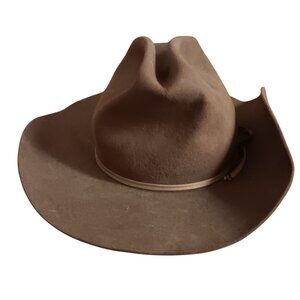 Vintage 6 3/4 7/8 Wright Western Cowboy Cavalry Hat 1950's Imported Coney Fur